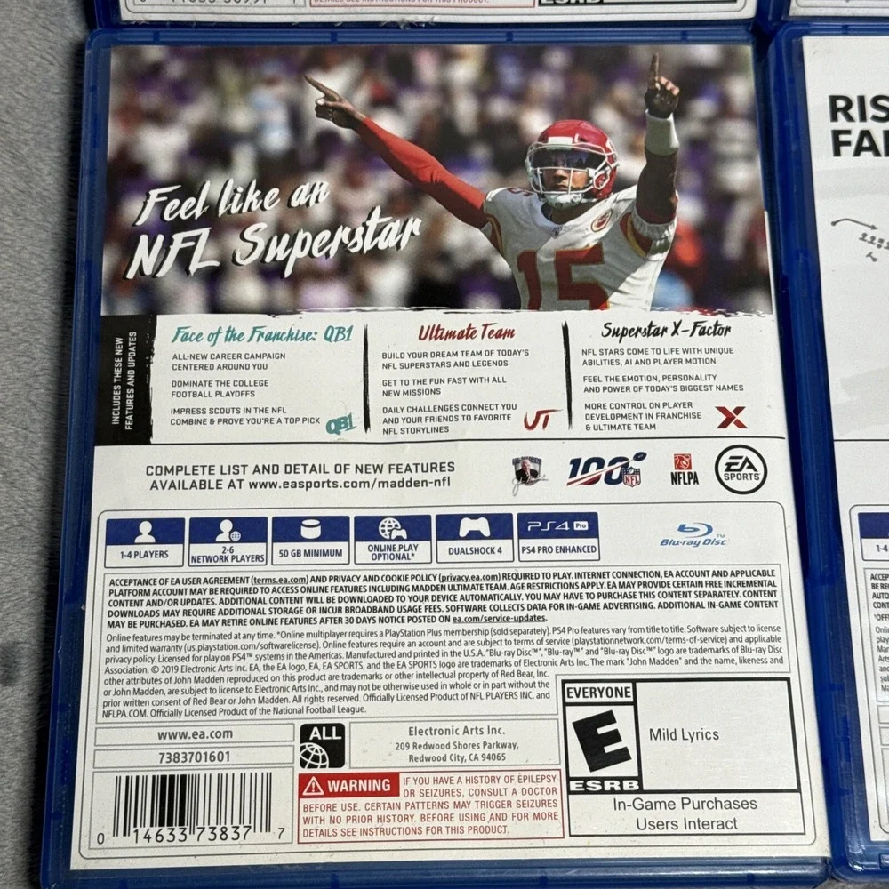 Madden 18, 19, 20‎ And 21 PS4 Lot Mahomes Brady Covers